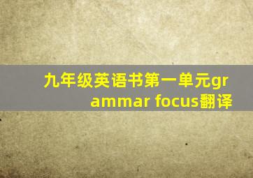 九年级英语书第一单元grammar focus翻译